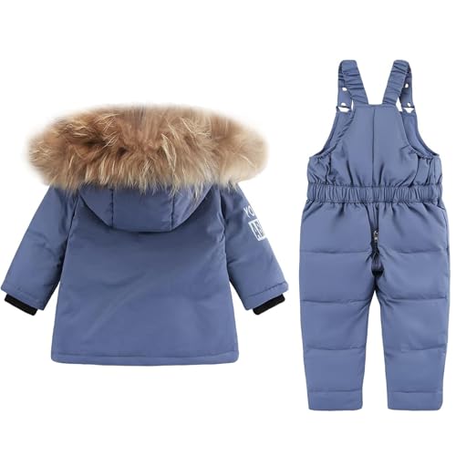 Acuryx Combinaison de Neige Fille Garçon Doudoune à Capuche + Pantalons de Ski Enfant 2PCS Ensemble de Doudoune pour Bébé d'hive Enfant Doudoune Manches Longues 2-3 Mois – vue 2