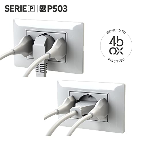 Prise P503 compatible Bticino LivingLight 4Box anthracite pour boîtier 3 modules