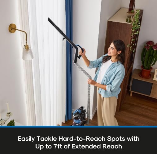 Lightweight Bagless Upright Vacuum Cleaner, 720W Multi-Surface Vacuum with Crevice Tool & Brush, One-Touch Dust Cup, Portable Design