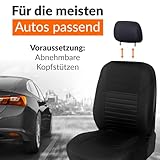 Upgrade4cars Autositzbezüge Vordersitze Schwarz | Auto-Schonbezüge Set Vorne für Fahrersitz & Beifahrer | Auto-Sitzbezug Universal | Autozubehör Geschenke für Frauen und Männer
