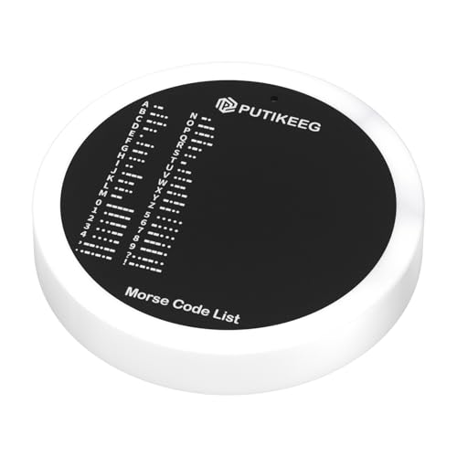 Image of PUTIKEEG Morse Code Round Table Key morse code List Learning Shortwave Radio (White)
