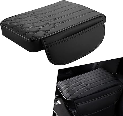 MTNYY for Dodge Ram 1500 Crew Cab 2002-2008 Car Center Console Cover, Microfiber Leather Armrest Cover Cushion, with 2 Side Storage Pockets,Hand Rest