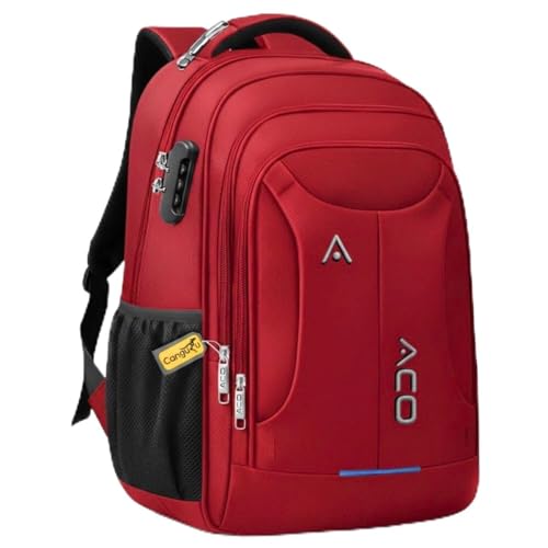 Mochila Bolsa Masculina Feminina Notebook Reforçada Anti Furto Semi Impermeável Escolar Faculdade Trabalho Viagem Resistente Executiva Cabo De Aço Saída Usb SAÍDA Fone DE OUVIDO (VERMELHO)