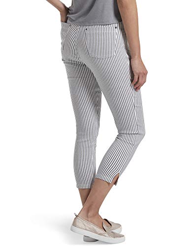 Hue Women's Ultra Soft Denim High Waist Capri, White Stripe, X-Small #TOP1