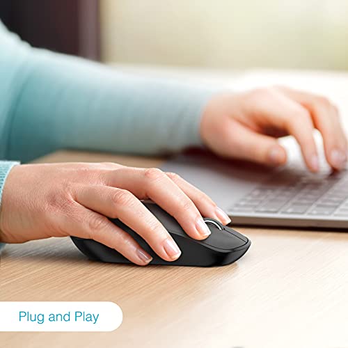 J Joyaccess Wireless Mouse For Laptop, 2.4G Silent Wireless Slim Mouse, Portable Computer Mouse Wireless With 5 Adjustment Levels Dpi, Usb Mouse For Desktop, Notebook, Macbook, Chromebook, Pc (Black) #TOP6