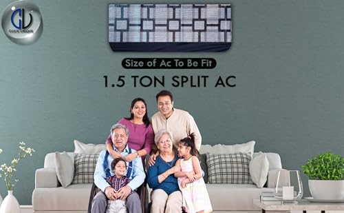 Image of Split Ac Cover Indoor Unit For 1.5 Ton Capacity Ac, All Weather Polyester Cover / Attractive Digital Prints / Dustproof / Water Resistant Ac Cover Grey