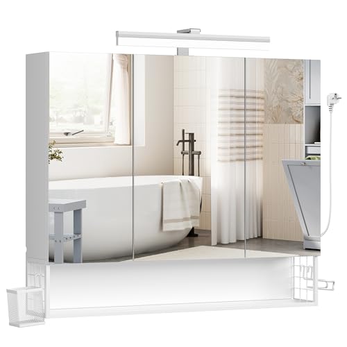 VASAGLE Mueble de Baño con Iluminación LED, 16,5 x 90...