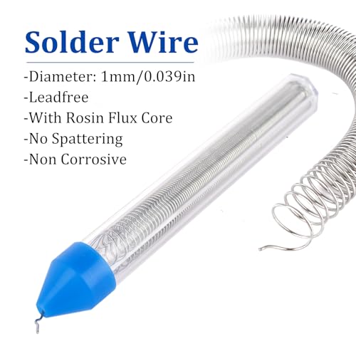 Image of 2Pcs 60 /40 Solder Wire,0.8mm /0.032 inch Dia Diameter Rosin Core Solder for Electrical Soldering, Circuit boards, DIY, Welding Work, Repair(Net 17g)
