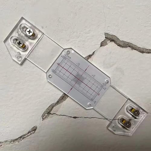 Fanxinzttc 3 Sätze Manuelles Mauerrissmessgerät, Rissmessgerät Monitor, Rissmonitor zum Messen und Aufzeichnen von Läsionen und Rissen in flachen Mauerwerksoberflächen