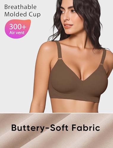 Image of Wireless Bras for Women No Underwire Seamless Buttery Bralettes Smoothing Women's Bras Full Coverage Shapedly Bra