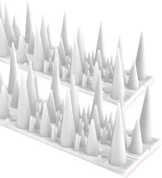 Miniatura 4 de BUGG OFF - Púas de pájaro negro y roedor, patrón único de espigas que disuade eficazmente a las molestas palomas, ardillas, mapaches. Se instala en