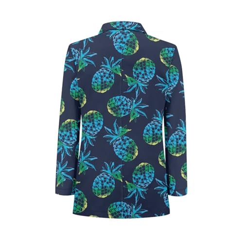 Mens Pineapple Blazer Classic-fit Business Suit Jacket with Pockets Button-Front Casual Knit Blazers for Valentines Day Date, Celebration Size S-5XL Machine Washable, Large4