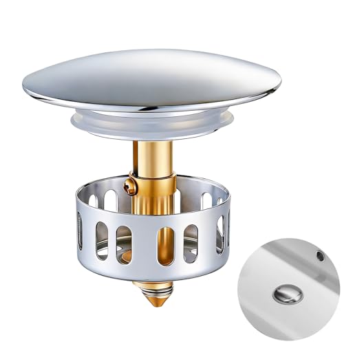 ACKKOR Bouchon Universel de Baignoire et Évier avec Joints en Silicone, Bouchon de Vidage Anti-Bouchon en Métal, Installation Facile et Durable