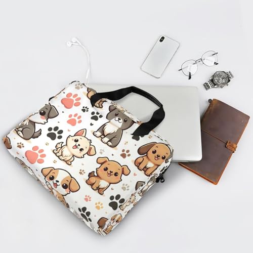 Funda para portátil ALAZA con estampado de huellas de perro miniatura 7