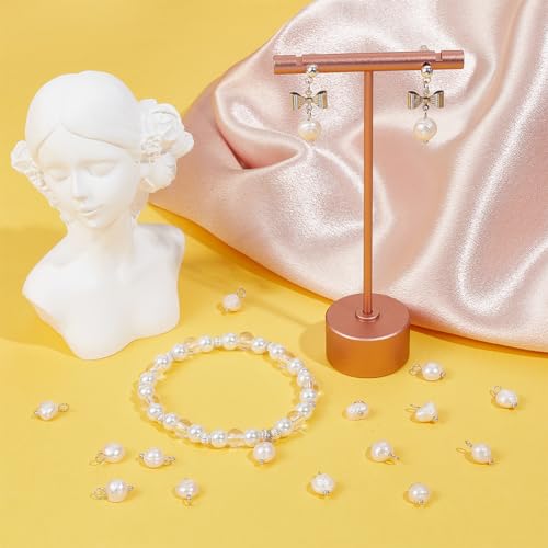 Beebeecraft 1 Box 40Pcs Pearl Oval Charms Freshwater Natural Cultured Pendants with Silver Brass Ball Head Pins for Summrt DIY Bracelet Necklace Jewellery Making (Hole: 2.3~2.6mm) - Image 4