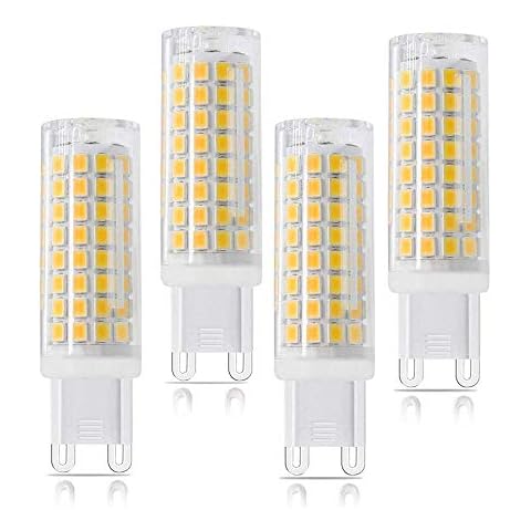 SYXKJ G9 Led Bulb, Dimmable 75W Halogen Bulb Equivalent, All New 7W G9 Bulb, 750lm AC120V Input, G9 bi-pin Base Corn Bulb,Warm White 4pack Cover