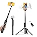 Produktbild ATUMTEK 179cm Selfie Stick Stativ mit Bluetooth Fernbedienung für iPhone, Android Smartphones, Go pro Action Kameras, Aluminium Handy Stativ mit 2 Cold Shoe Halterungen für Licht und Mikrofon, Schwarz