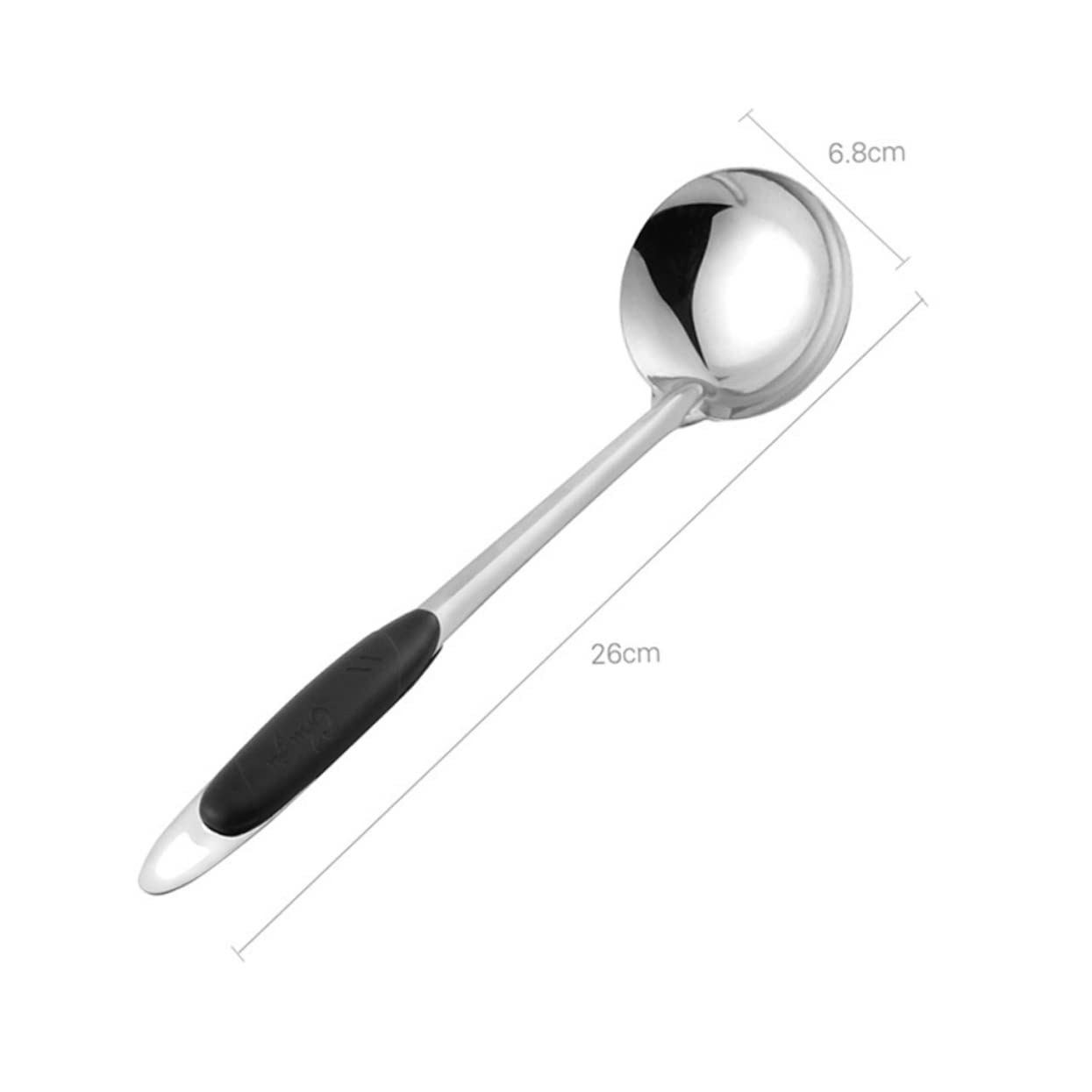 ABOOFAN Hangable Stainless Steel Soup Spoon Thickened Long Handle Hot Pot Spoon for Home and Restaurant Use with Resistant Design for Cooking and Serving