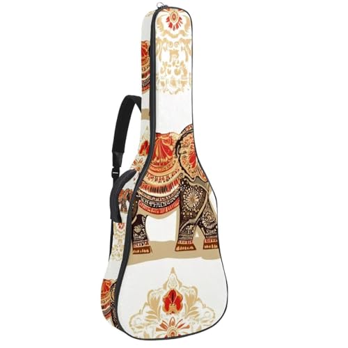 Sac pour guitare acoustique rétro art éléphant aux finitions soignées