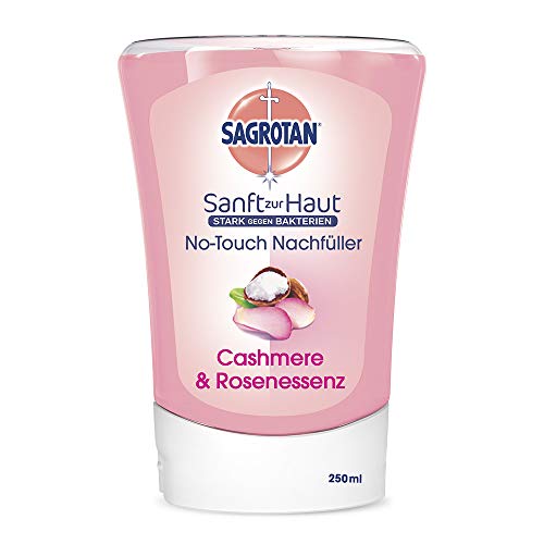 Sagrotan No-Touch Nachfüller Cashmere & Rose – für den automatischen Seifenspender – 1 x 250 ml Handseife im praktischen Vorteilspack