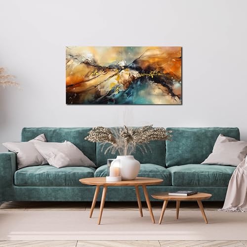 Abstract Paintings Wall Art for Living Room - Modern Wall Decor for Bedroom Kitchen Room Wall Art Ready to Hang Size 20" x 40" - Image 3