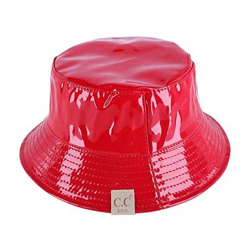 C.C Kids Girls Boys Rain Waterproof Bucket Boonie Fisherman Sun Cap Hat Red2