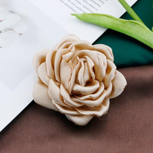 Image of CSIYANJRY99 Dainty Feather & Rose Flower Large Brooch Lapel Pins Delicate Elegant Handmade Flower Brooches Pin Classic for Wedding Party Dance Banquet for Women Dress Suit Ceremony Clothes Accessories Jewelry Valentine's Day Gifts