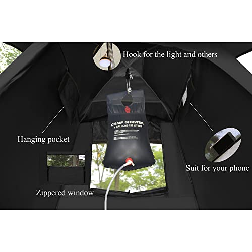 Outdoor Shower Tent Changing Room Privacy Portable Camping Shelters (Black) - Thumbnail 6
