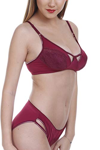 Image of FIMS - Fashion is my style Satin Nylon Lycra Spandex (4WAY) Bikini Set for Women for Beach Lingerie for Women Lingerie for Lingerie Set Bra Panty Set for Women with Bra Panty Set