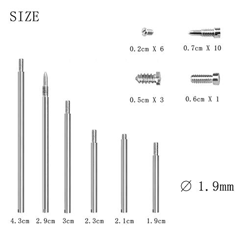 TOOGOO 34Pcs/Set Clarinet Repair Parts Screws + Clarinet Shaft Rod Kit DIY Tool Woodwind Instrument Accessories - Thumbnail 4