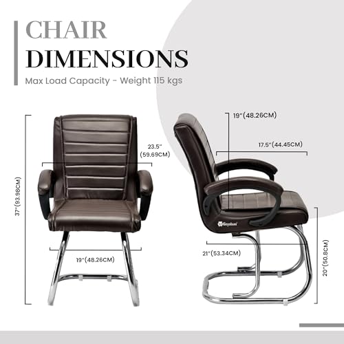 GOYALSON Stainless Steel Home Exclusive Visitor Study Reception Office Guest Seating Solution Chair with arm Rest and Heavy Frame with Cushioned... - Image 3