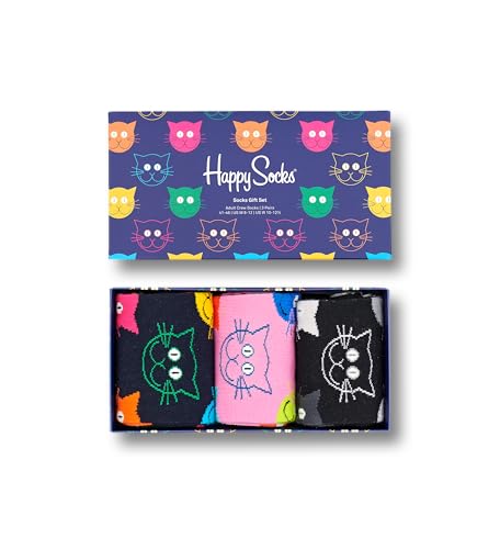 Happy Socks 3-Pack Mixed Cat Socks Gift Set