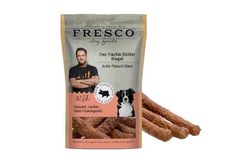 Fresco - Der Martin Rütter Riegel | Probierpaket aus 5 Sorten | Der Echt-Fleisch Monoproteinsnack | 5X 100g