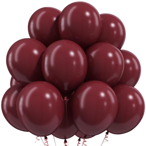Image of Togvu Burgundy Balloons, 50Pack 12 Inch Dark Wine Red Maroon Latex Party