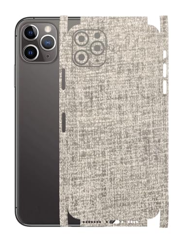 Image of AtOdds - Full Body Back Screen Guard Protector Film - 3D Textured Lamination Wrap Skin Sticker for iPhone 11 Pro Max | Scratchproof Matte Finish (Design - Fabric)
