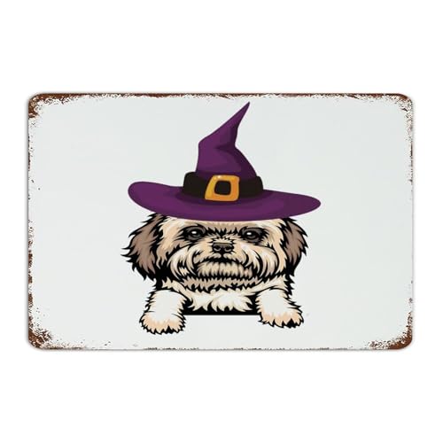 Bolonka Zwetna Metallschild, 30,5 x 45,7 cm, rustikaler Zaun, Haustür, Wanddekoration,...