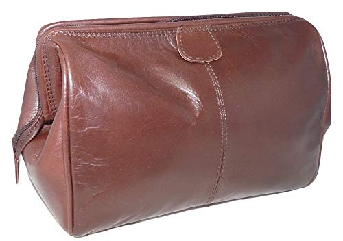 Preisvergleich Produktbild Mala Leather Herren Kulturbeutel, echtes Leder, Braun