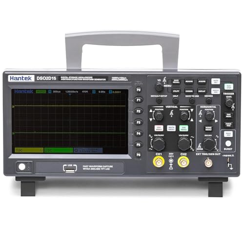 Image of Hantek Oscilloscope 2 in 1 Functions 150MHz Bandwdith Desktop Oscillograph with 25MHz Arbitrary Waveform Generator (2+1CH /150MHz /DSO2D15)
