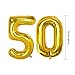 HankRobot 50th Birthday Decorations Party Supplies（40pack） Gold Number Balloon 50 Happy Birthday Banner Latex Balloons(Black, Golden) Confetti Balloons -Great for 50 Fifty Years Old Birthday Party