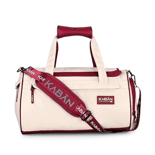 KABAN Water-Resistant Duffle Bag with Shoe Compartment | Travel & Gym Bag with Adjustable Sling Strap, Premium Zippers & Quick-Access Pocket (Red Velvet)