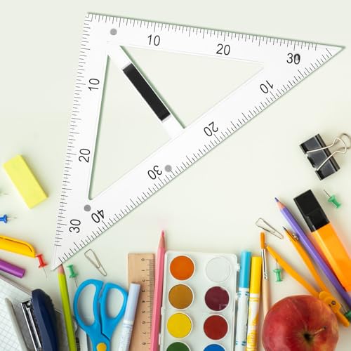 Regla triangular magnética transparente de 45° fácil de observar para profesores 6
