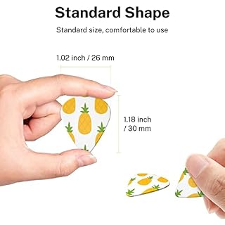 ASDTEHCY Lot de 6 médiators en celluloïd, motif ananas, fins, moyens et lourds pour guitares acoustiques, électriques… - Les Beatles, Paul McCartney, John Lennon, RIngo Starr, George Harrison ASDTEHCY Lot de 6 médiators en celluloïd, motif ananas, fins, moyens et lourds pour guitares acoustiques, électriques… – Image 7