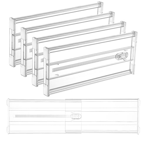 Vtopmart 4 Pack 6' Tall Upgrade Drawer Dividers for Big and Deep Drawer, 12.8'-22.3' Adjustable...
