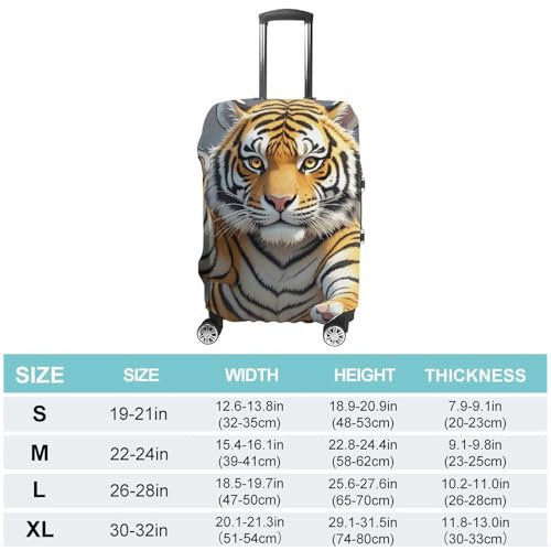 Tiger Head with Raised Paws Printed Luggage Cover Protector, Fits 18-32 Inch Luggage2