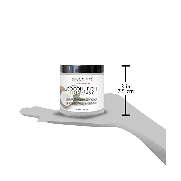 Majestic-Pure-Coconut-Oil-Hair-Mask-Offers-Natural-Hair-Care-Treatment-Hydrating-Restorative-Mask-Restores-Shine-Nourishes-Scalp-Provides-Deep-Conditioning-for-Dry-Damaged-Hair-88-fl-oz MAJESTIC PURE Coconut Oil Hair Mask, Offers Natural Hair Care Treatment, Hydrating & Restorative Mask Restores Shine, Nourishes Scalp & Provides Deep Conditioning for Dry & Damaged Hair, 8.8 fl oz