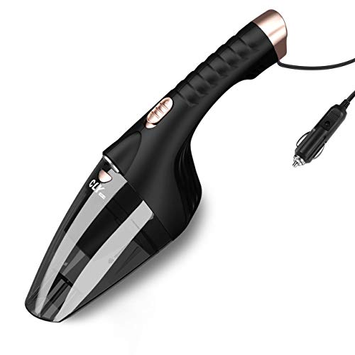 CLY Car Vacuum,DC 12V Car Vacuum Cleaner High Power Handheld Auto Vacuum LED Light,4500PA 106W Wet&Dry Stronger Suction Vacuum Car 16.4 FT Power Cord,Stainless Steel HEPA Filter
