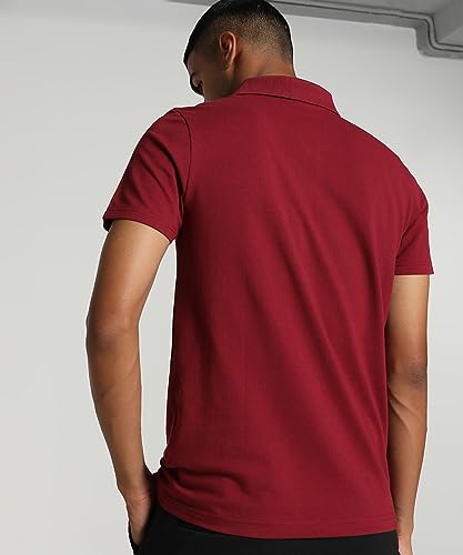 Image of PUMA Cotton Men's Solid Slim Fit T-Shirt (687093 Team Regal Red, Small
