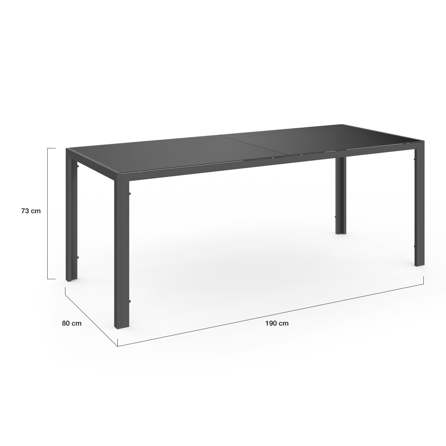 IDMarket - Salon de Jardin Madrid Table 190 cm et 8 chaises empilables Mix Color Gris, Noir et Terracotta