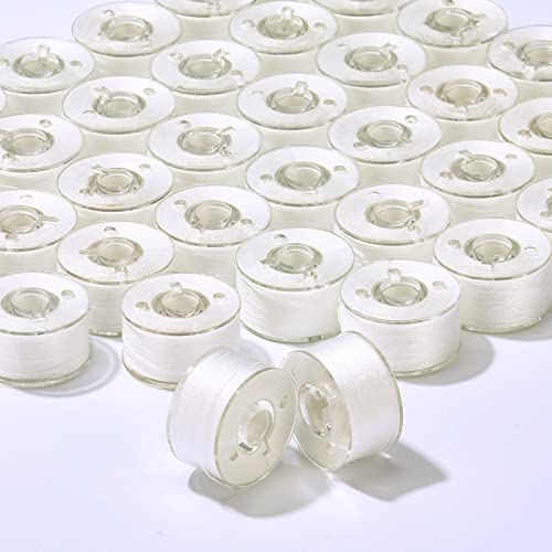 288 Pcs White 60S/2(90Wt) Prewound Bobbin Thread Plastic Size A Sa156 For Embroidery And Sewing Machine Diy Embroidery Cottonized Soft Feel Polyester Thread Sewing Thread #TOP3