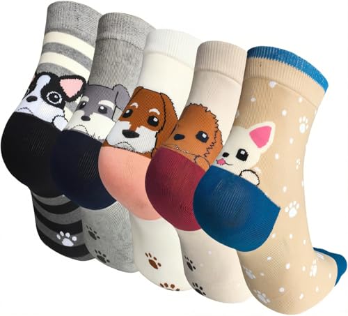 Image of Chalier Womens Funny Socks Cozy Cute Printed Patterned Fun Socks Novelty Cat Dog Socks for Women